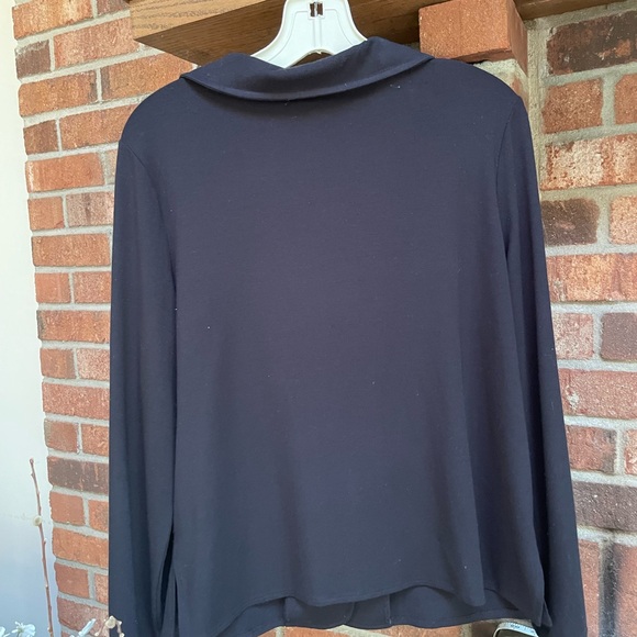 J.Jill longsleeve, collared little black jacket with 3 black buttons. - Picture 3 of 5